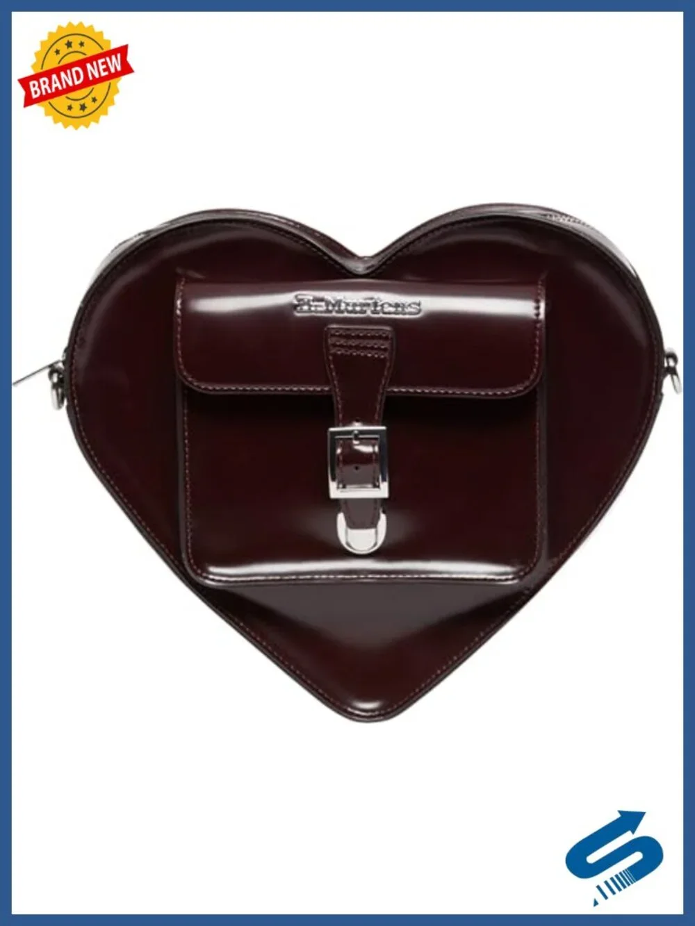 Vegan Faux Leather Heart Backpack, Detachable Strap, Adjustable Straps